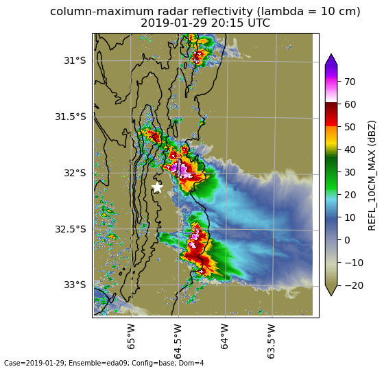 Map showing the four WRF domains